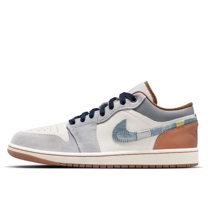Air Jordan 1 Low SE Phantom Repaired Denim Swoosh - 1