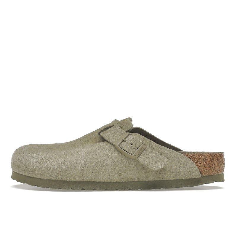 Birkenstock Boston Soft Footbed Suede Faded Khaki - 1