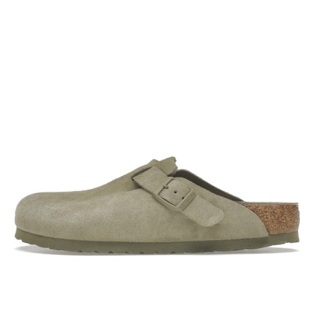 Birkenstock Boston Soft Footbed Suede Faded Khaki - 1