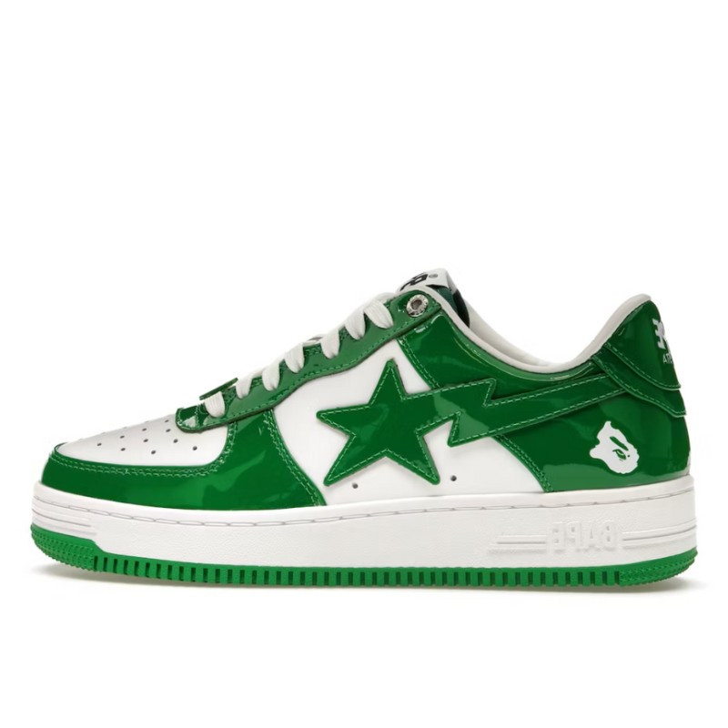 Bape Sta Patent Leather Green White - 1