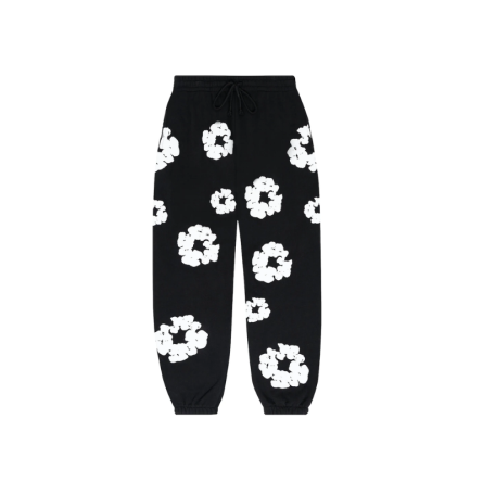 Sweatpants Denim rozdziera bawełniany wieniec na czarno - 1