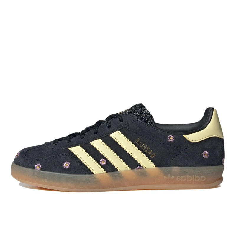 Adidas Gazelle Indoor Core Black Almost Yellow Floral - 1
