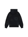 Sudadera Con Capucha Denim Desgarra La Corona De Algodón Negro Monocromo - 2