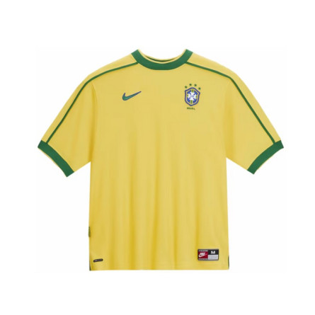 T-shirt Nike Brazil 1998 Reissue Corn Yellow Pine Green Football - 1