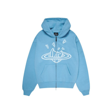 Broken Planet Zip-Up Hoodie Light Blue - 1