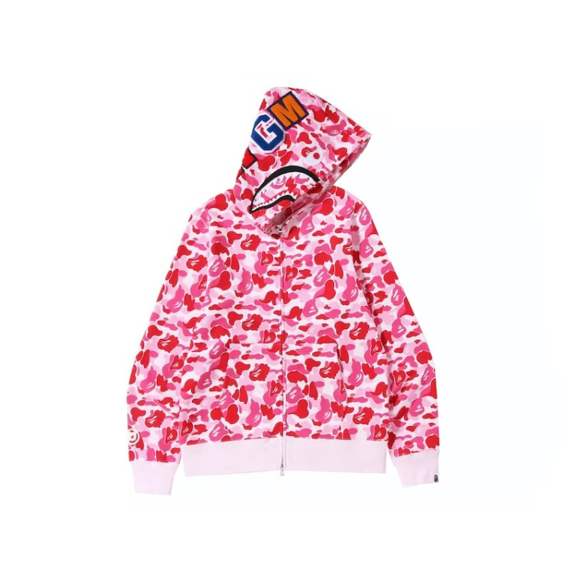 BAPE ABC Camo Shark Full Zip Hoodie SS23 Pink - 1