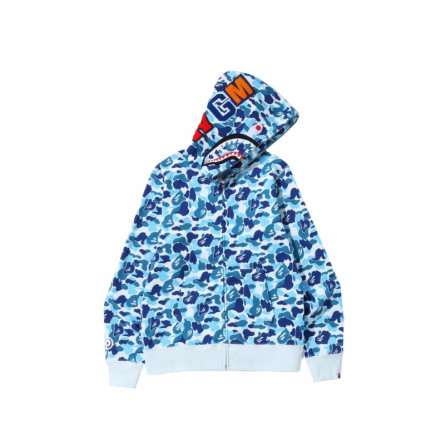 Full Zip Hoodie Bape ABC Camo Shark SS23 Blue - 1