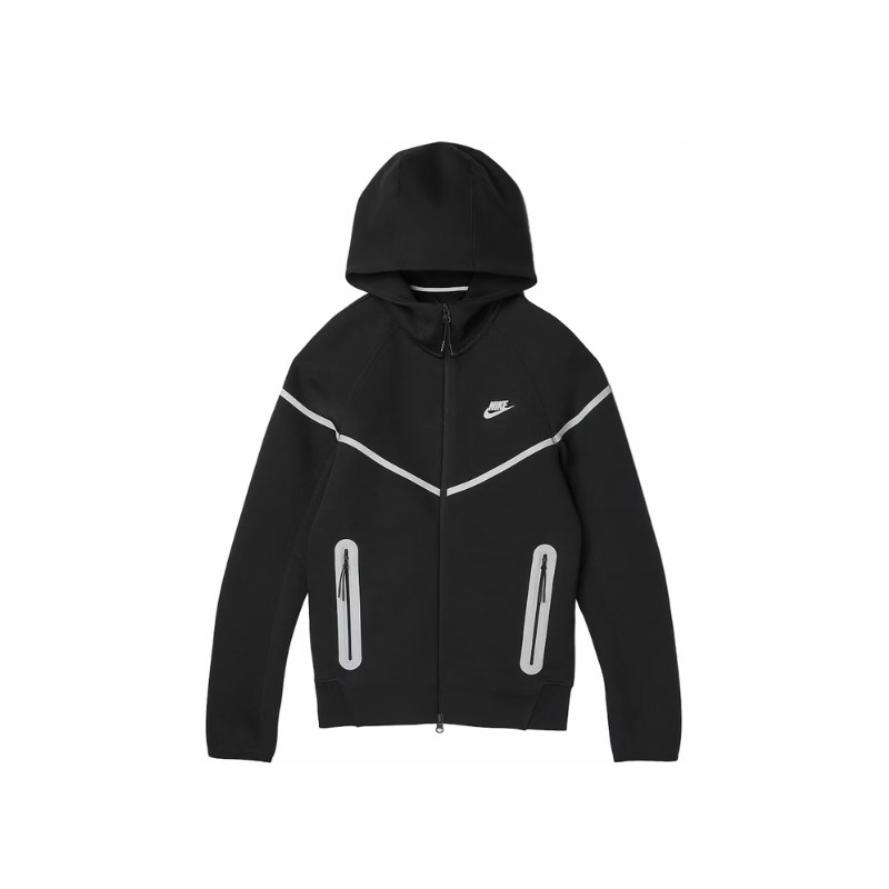 Hoodie Nike Sportswear Tech Fleece Full Zip Windrunner Black Bemis Silver - 1
