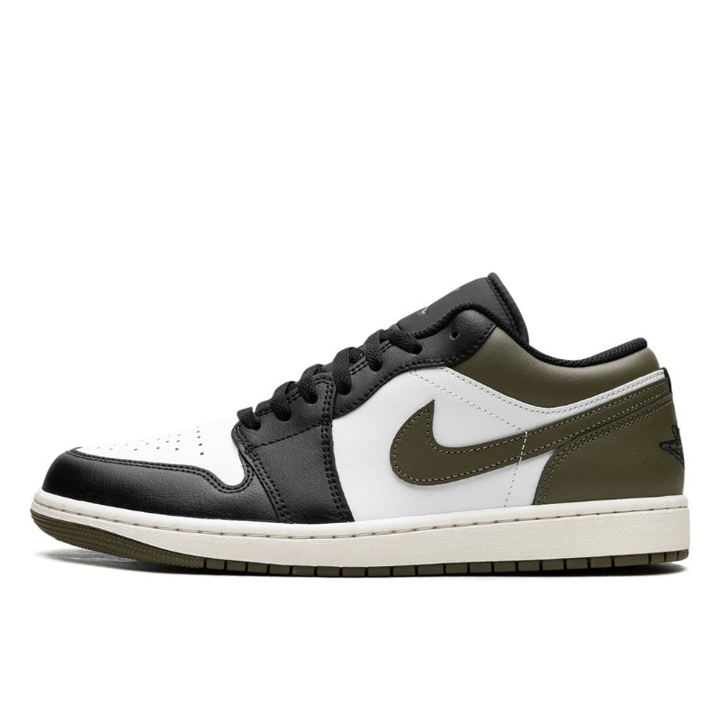 Air Jordan 1 Low Black Toe Medium Olive - 1