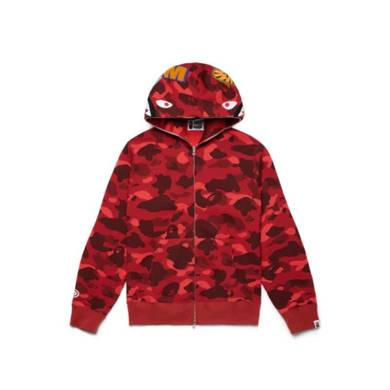Hoodie Bape Camo Shark Sull Zip Zed - 1