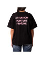 Camiseta preta rosa com aviso de tinta molhada - 4