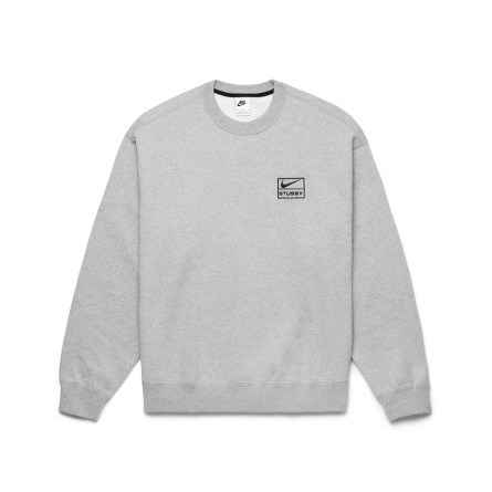 Sweat Nike x Stussy Crew Fleece Grey - 1