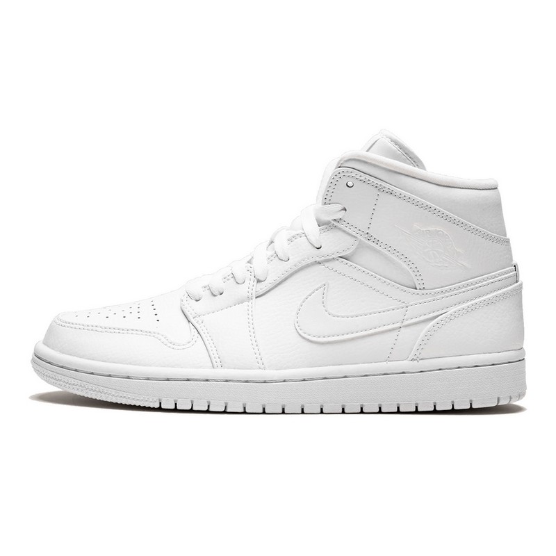Air Jordan 1 Mid Triple White--554724-129-Limited Resell 