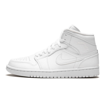 Air Jordan 1 Mid Triple White--554724-129-Limited Resell 