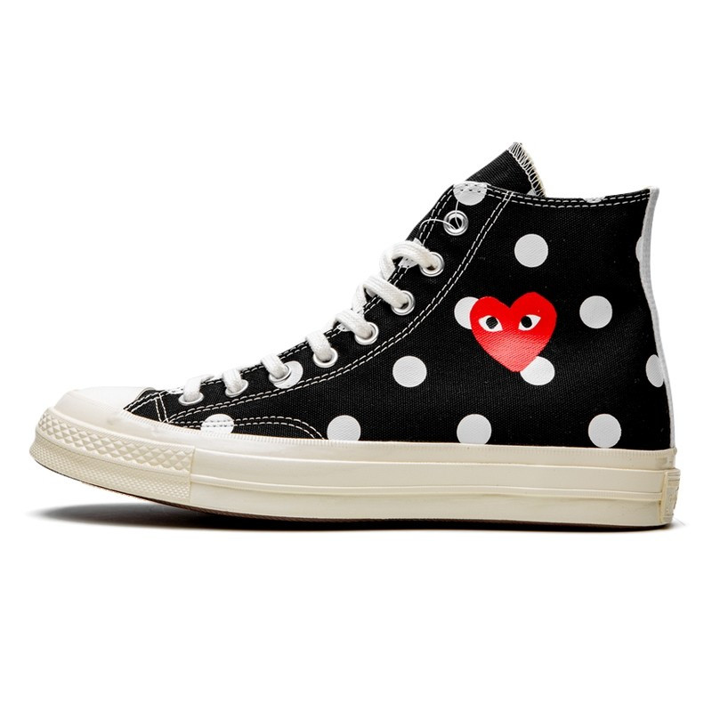 Converse Comme des Garçons Play à Pois Noir Haute - 1