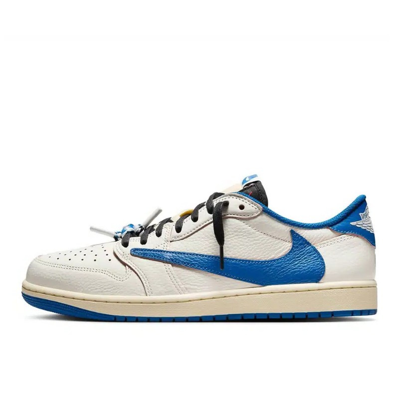 Air Jordan 1 Retro Low OG SP Fragment x Travis Scott Sail Military Blue - 1