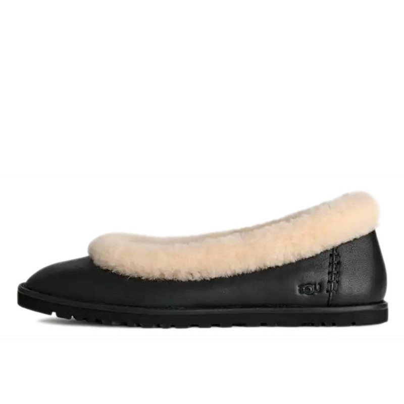UGG Zora Leather Ballet Flat Black - 1