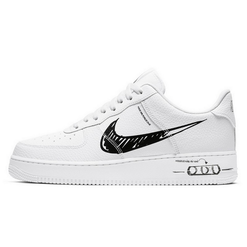 Air Force 1 Sketch White Black--CW7581-101-Limited Resell 