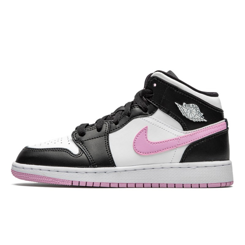 Air Jordan 1 Mid White Black Light Arctic Pink - 1
