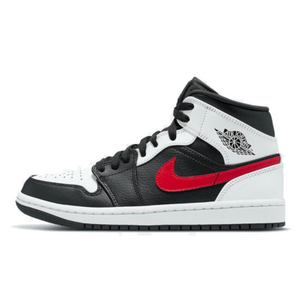 Air Jordan 1 Mid Black Chile Red White--554724-075-Limited Resell 