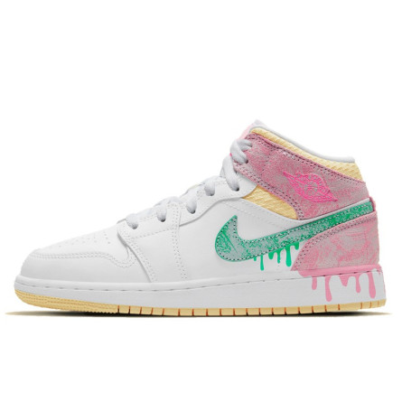 Air Jordan 1 Mid Paint Drip--DD1666-100-Limited Resell 