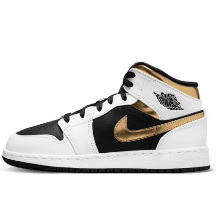 Air Jordan 1 Mid Białe złoto Czarne - 1