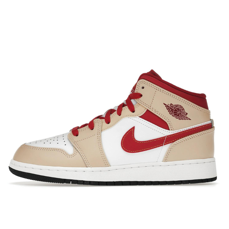 Air Jordan 1 Mid Light Curry Cardinal - 1