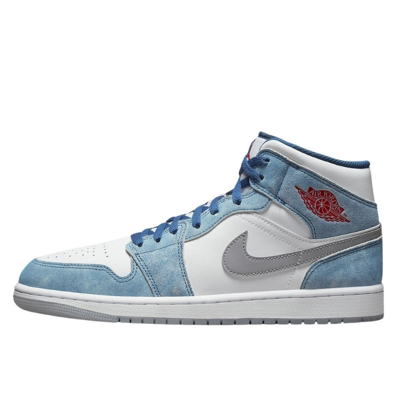 Air Jordan 1 Mid French Blue Fire Red - 1