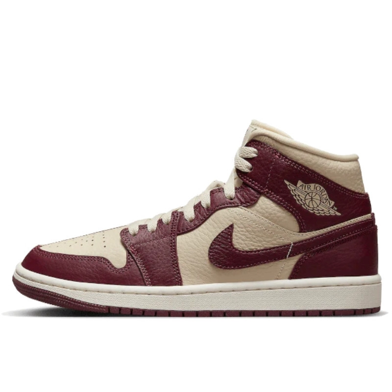 Air Jordan 1 Mid Split Beach Cherrywood Red - 1