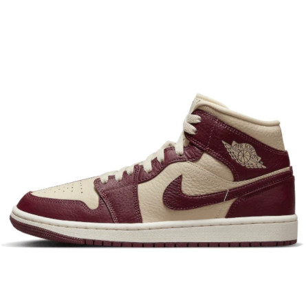 Air Jordan 1 Mid Split Beach Cherrywood Red - 1