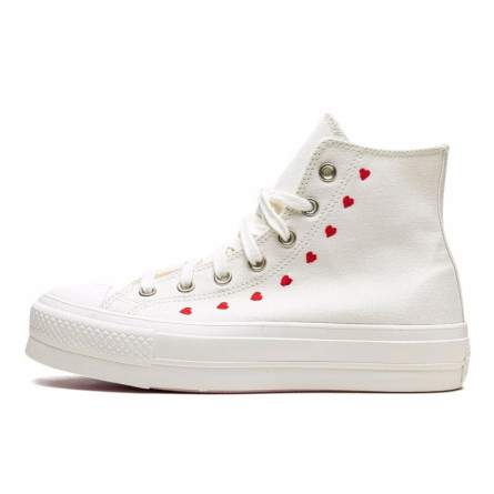 Converse Chuck Taylor All-Star Lift Hi White Red - 1