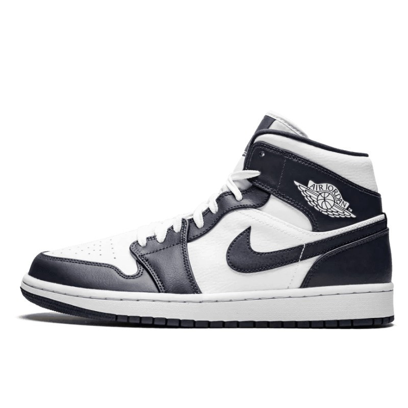 Air Jordan 1 Mid White Metallic Gold Obsidian - 1
