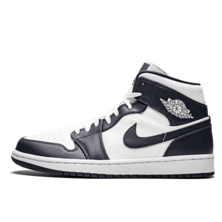 Air Jordan 1 Mid White Metallic Gold Obsidian - 1